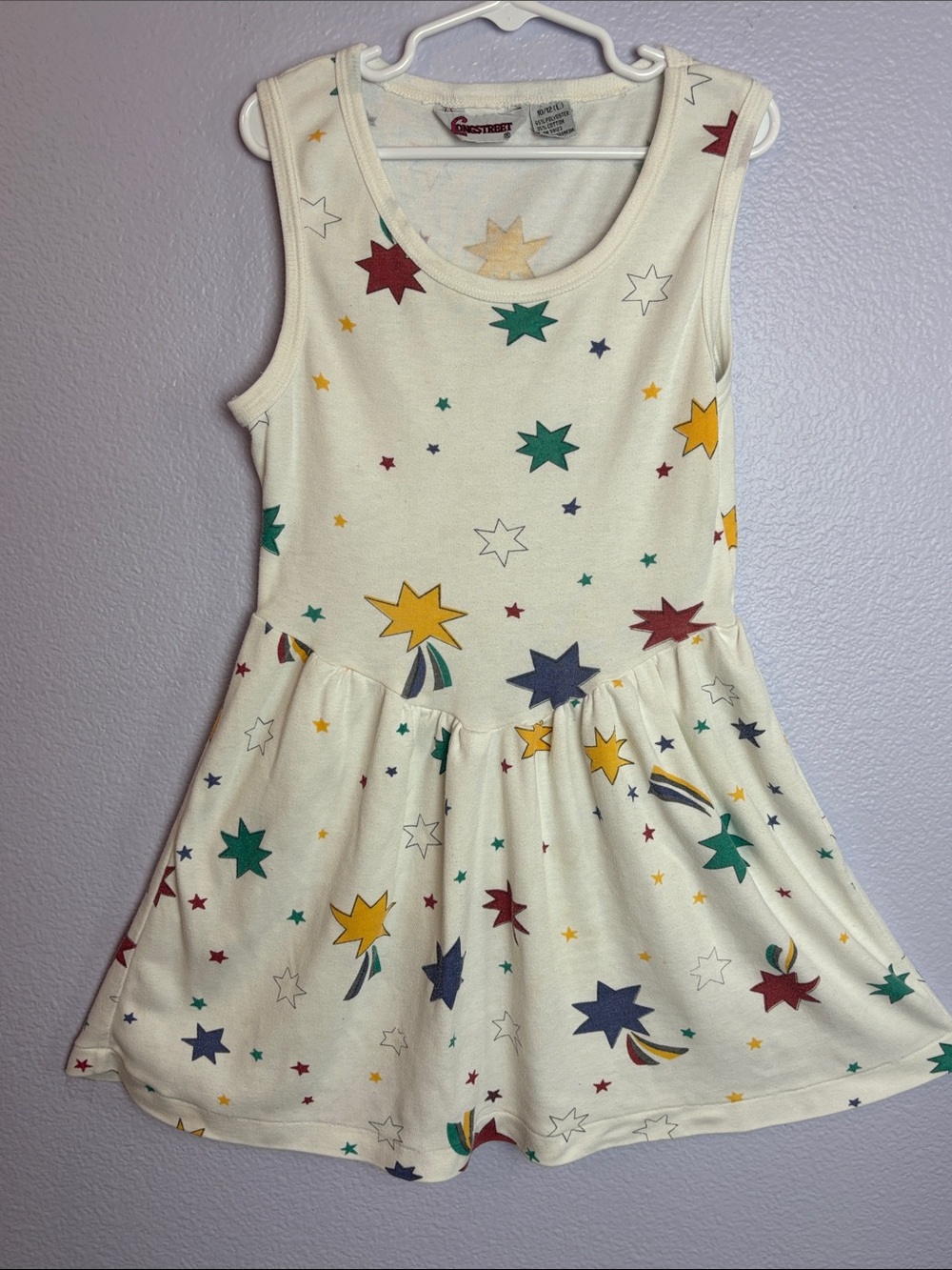 Truly Vintage Girls White Star-Print Sleeveless Dress